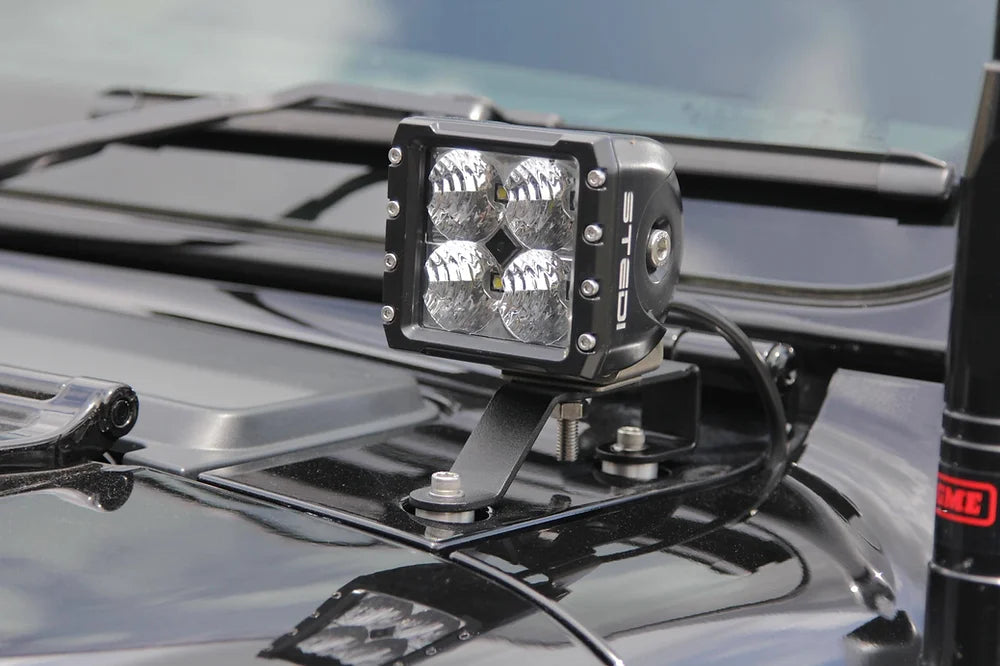 Jeep Wrangler Bonnet LED Brackets LB-074