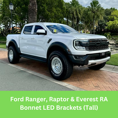 Ford Ranger, Raptor & Everest RA 2022+ Bonnet LED Brackets (TALL) 057T-LB