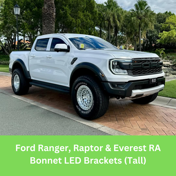 Ford Ranger, Raptor & Everest RA 2022+ Bonnet LED Brackets (TALL) 057T-LB