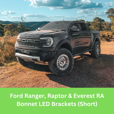 Ford Ranger, Raptor & Everest RA 2022+ Bonnet LED Brackets (SHORT) 057S-LB