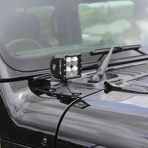 Jeep Wrangler Bonnet LED Brackets 074-LB